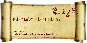 Máté Éliás névjegykártya